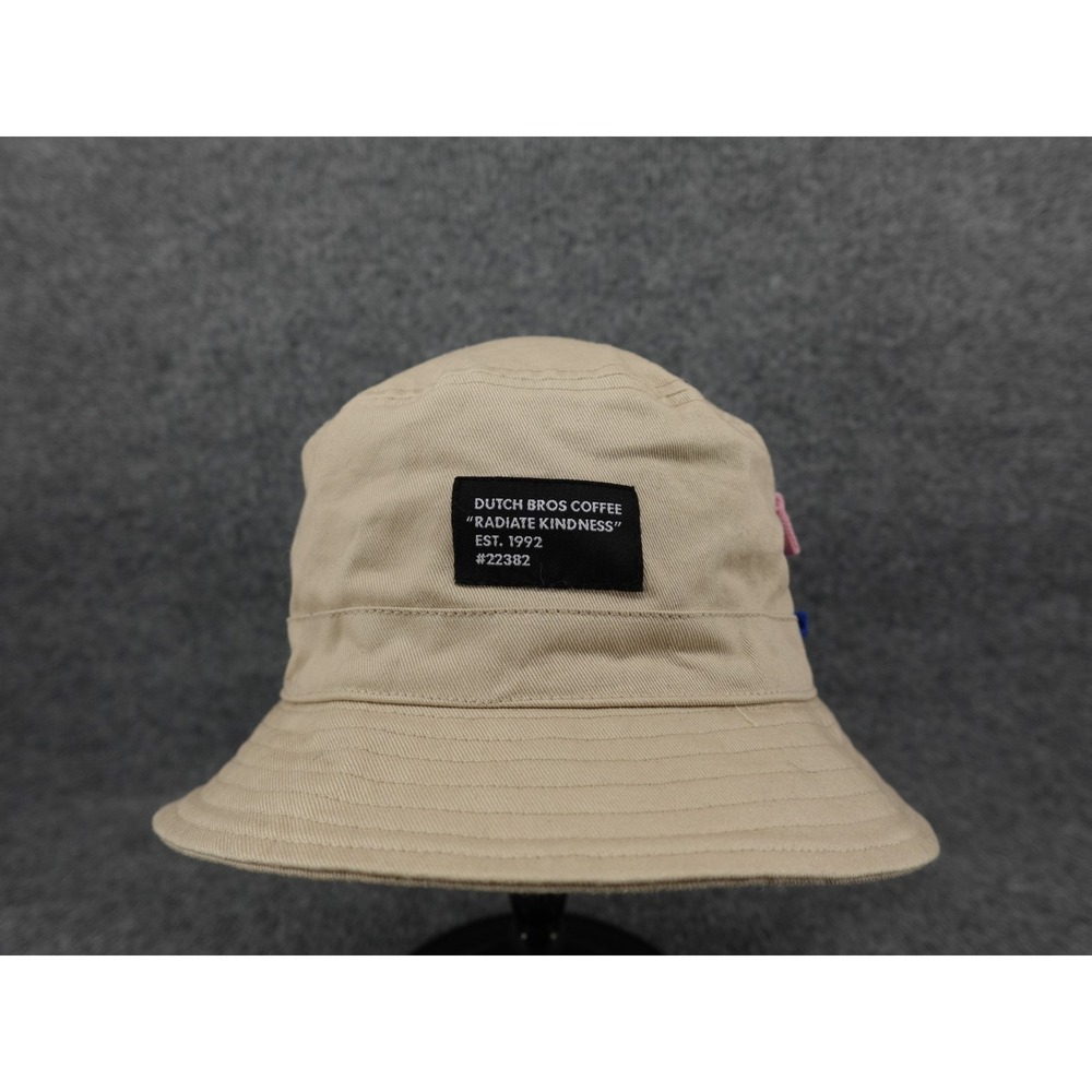 Dutch Bros Coffee Bucket Hat Unisex OS Tan Good Radiate Kindness Side Pocket